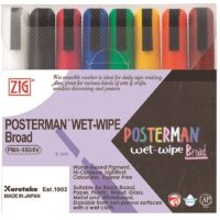 Marker ZIG Posterman wet-wipe 6mm 8/set