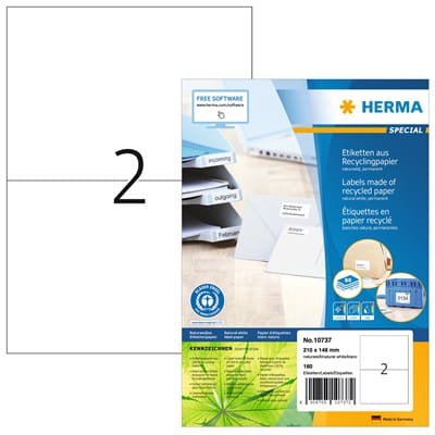 Herma etiket recycled 210x148 hvid (160)